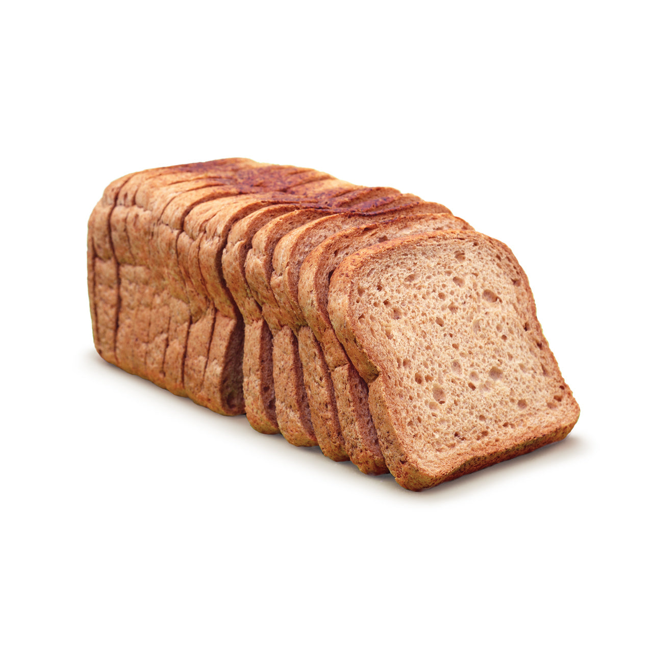 Allergywise sliced loaf of brown bread on a white background